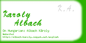 karoly albach business card